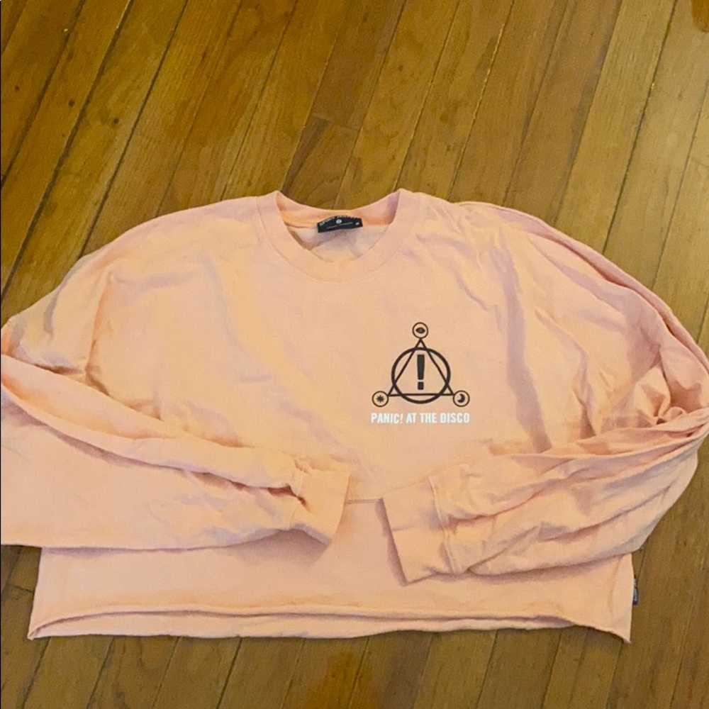 P!ATD cropped long-sleeve